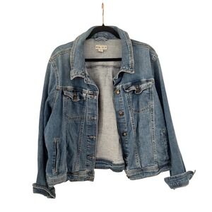 Ava & Viv Womens Denim Jacket Blue Wash Classic Fit Size 2X